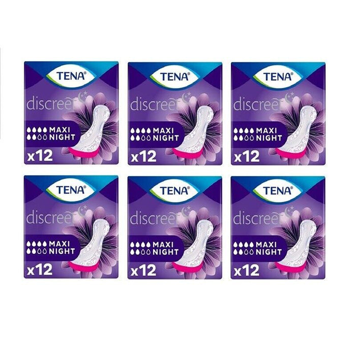 SET 6 CONFEZIONI DI TENA LADY ASSORBENTI MAXI NIGHT 12 PZ