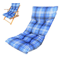 Marvin Cuscino Per Poltrona Sedia Sdraio Relax Giardino Esterno Tessuto In Legno Imbottito Reclinabile Pieghevole Blu