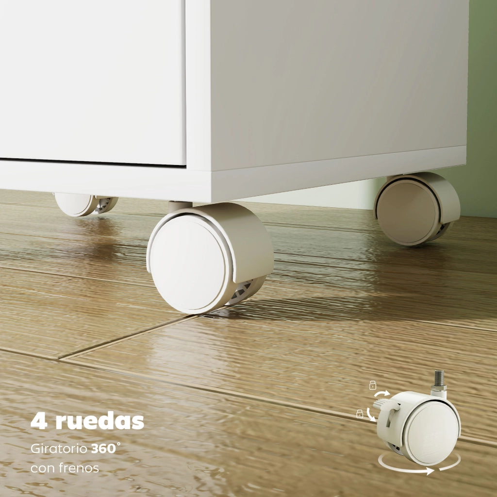 Cassettiera con Ruote ¨C zephmum ¨C 6 Cassetti Bianco