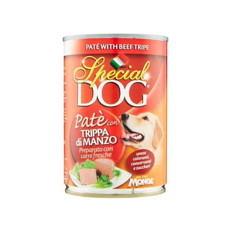 SET 12 CONFEZIONI DI SPECIAL DOG PATÈ 400 GR TRIPPA E MANZO