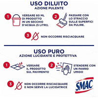 SET 12 CONFEZIONI SMAC TOT GIALLO DETERGENTE LAVAINCERA CON CERA DI CARNUBA 1 LT