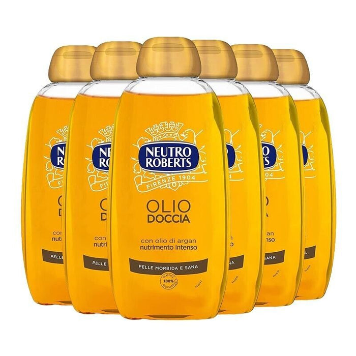 SET 6 NEUTRO ROBERTS DETERGENTE OLIO DOCCIA 250ML CON OLIO ARGAN