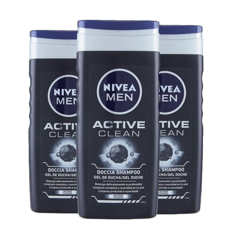 SET 3 CONFEZIONI DI NIVEA DOCCIA 250 ML MEN ACTIVE CLEAN
