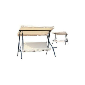 HOLA DONDOLO BEIGE A 3 POSTI RECLINABILE CON TETTUCCIO 212 X 120 X H 167 CM