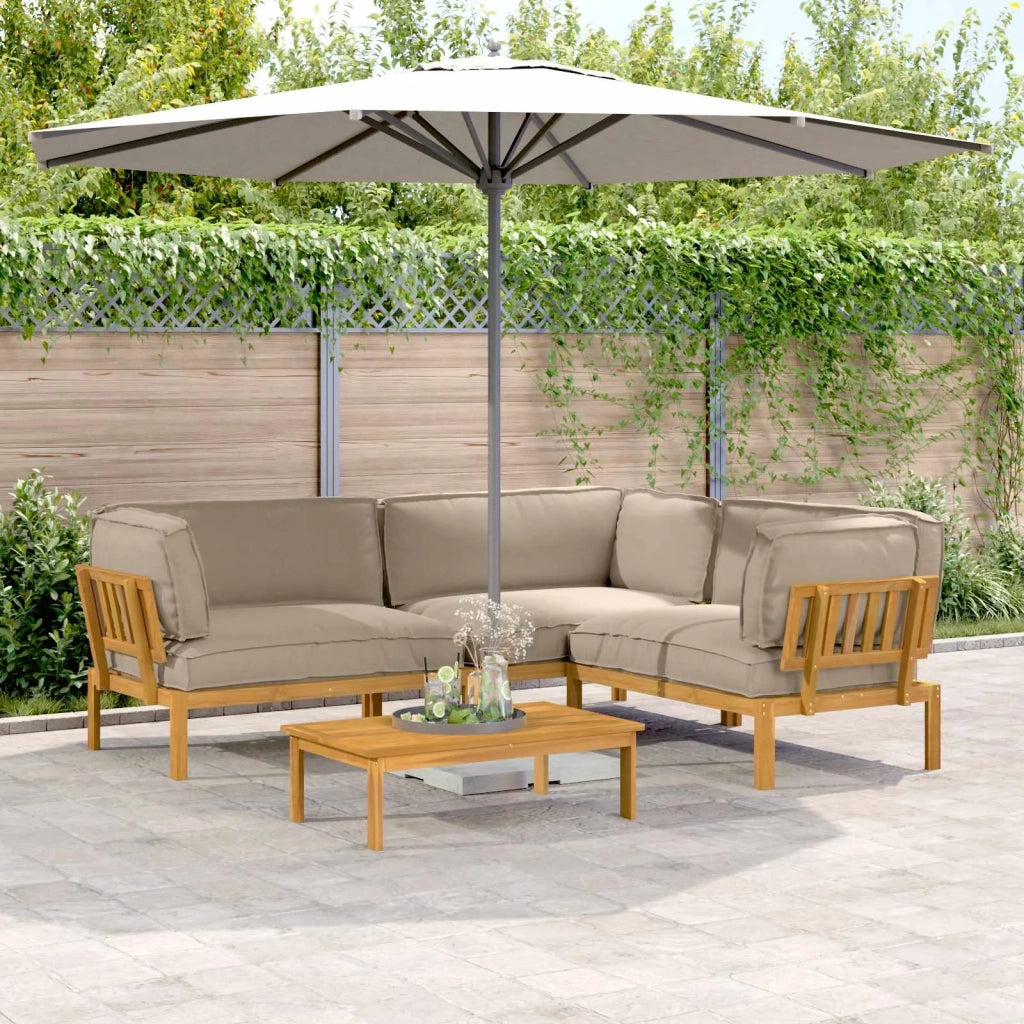 Set di divani con cuscino 4 pcs Talpa Legno di Acacia Massello 3418539