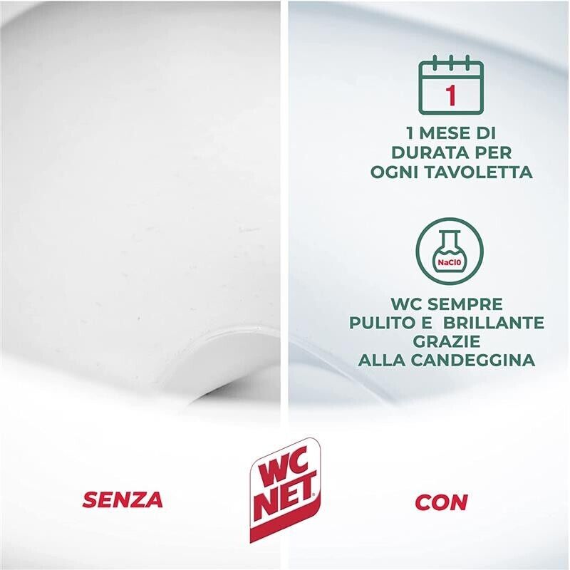 SET 4 WC NET IN CONFEZIONE DA 2 PZ TAVOLETTE IGIENIZZANTI CON CANDEGGINA
