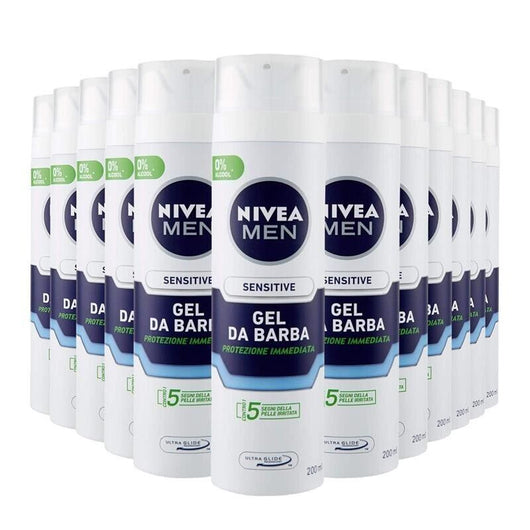SET 12 CONFEZIONI NIVEA MEN SENSITIVE SCHIUMA DA BARBA IN FORMATO DA 200 ML