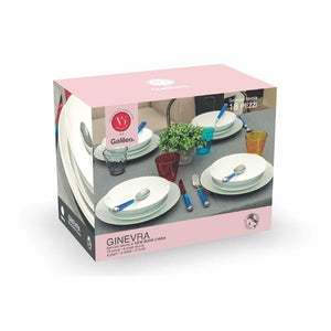 SERVIZIO DI PIATTI GINEVRA IN SET DA 18 PEZZI COLORE BIANCO