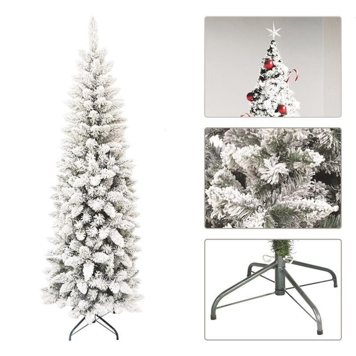 MAURY'S ALBERO DI NATALE EXTRA SLIM 210 CM INNEVATO