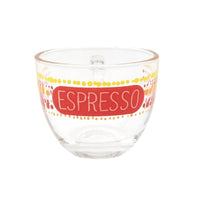 SET 6 TAZZINE LOOK CAFFÈ ESPRESSO REALIZZATE IN VETRO