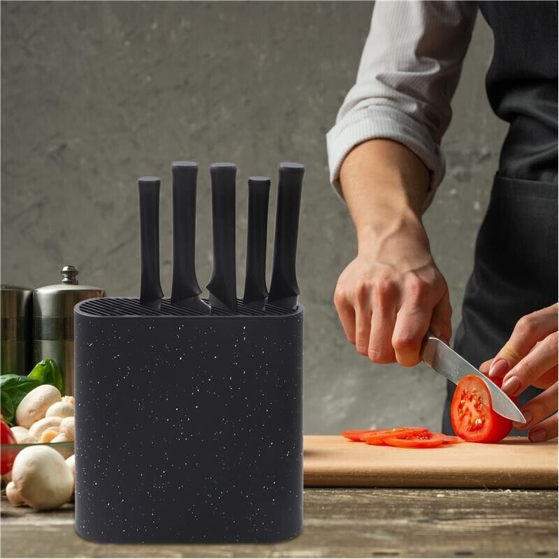 MAURY'S CEPPO CON 6 COLTELLI SMART DA CUCINA IN COLORE NERO