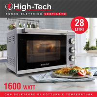 HIGH-TECH FORNO ELETTRICO VENTILATO 1600W CON CAPIENZA DA 28 LT