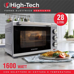 HIGH-TECH FORNO ELETTRICO VENTILATO 1600W CON CAPIENZA DA 28 LT