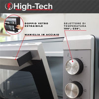 HIGH-TECH FORNO ELETTRICO VENTILATO 1600W CON CAPIENZA DA 28 LT