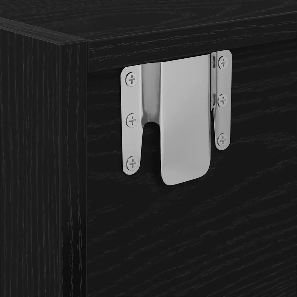 Mobili TV 2 pz Rovere Nero 60x31x25,5 cm in Legno Multistrato 861493