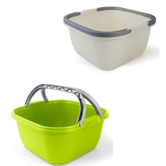 BACINELLA QUADRA IN PLASTICA CON MANICI 40 X 40 X H32 CM IN COLORE ASSORTITO