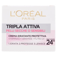 L'OREAL PARIS CREMA TRIPLA ATTIVA PER PELLI SENSIBILI 50 ML