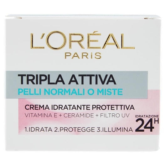 L'OREAL PARIS CREMA TRIPLA ATTIVA PELLI NORMALI E GRASSE DA 50 ML