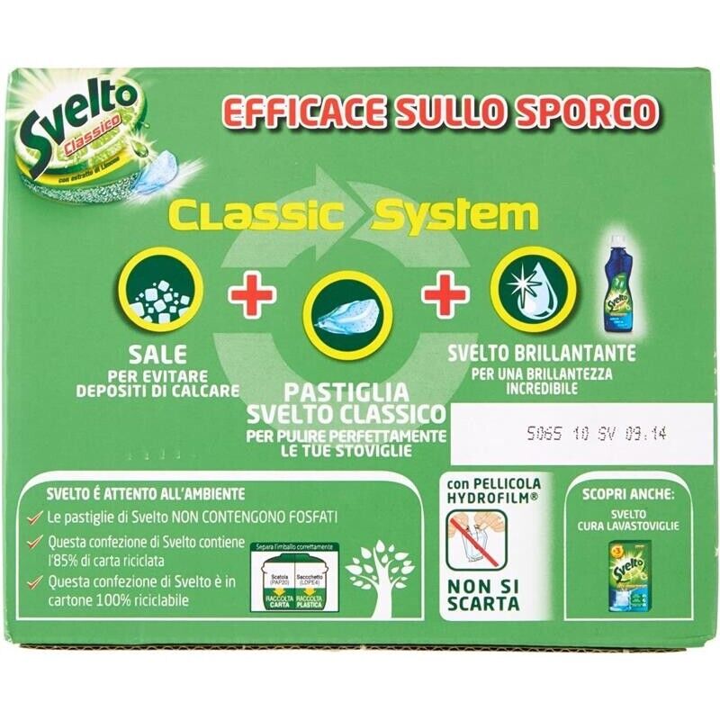 TABS SVELTO LAVASTOVIGLIE CLASSICO FORMATO DA 32 PEZZI