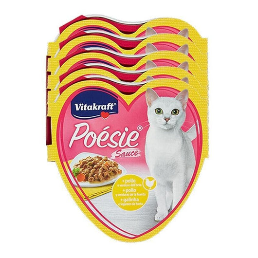 SET 5 CONFEZIONI POÉSIE SAUCE + POLLO E VERDURE DELL'ORTO 85 GR PER GATTO