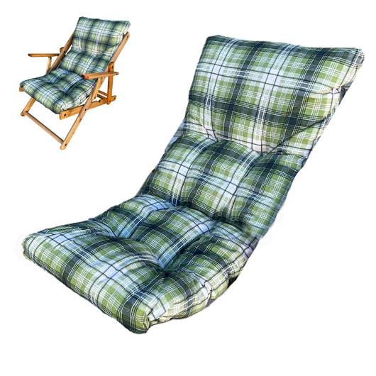Marvin Cuscino Per Poltrona Sedia Sdraio Relax Giardino Esterno Tessuto In Legno Imbottito Reclinabile Pieghevole Verde