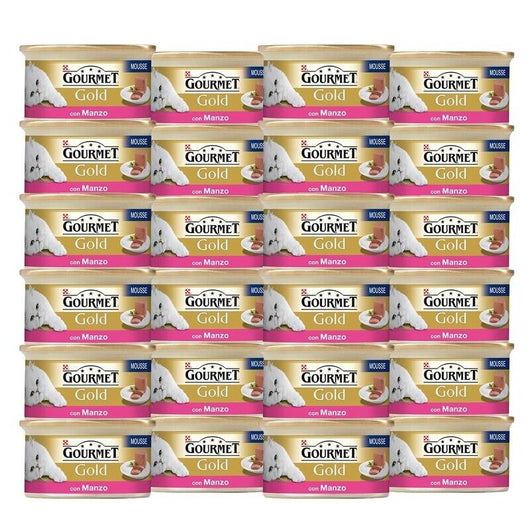 SET 24 CONFEZIONI GOURMET GOLD MOUSSE AL MANZO 85 GRAMMI