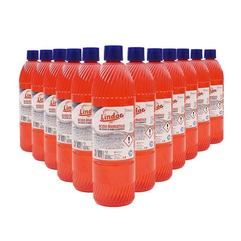 SET 12 CONFEZIONI ACIDO MURIATICO LINDOR DA 1LT
