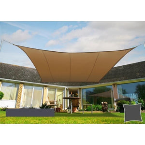 TENDA VELA QUADRATA IN COTONE E POLIESTERE 4 X 4 METR ECRÙ 190 GR
