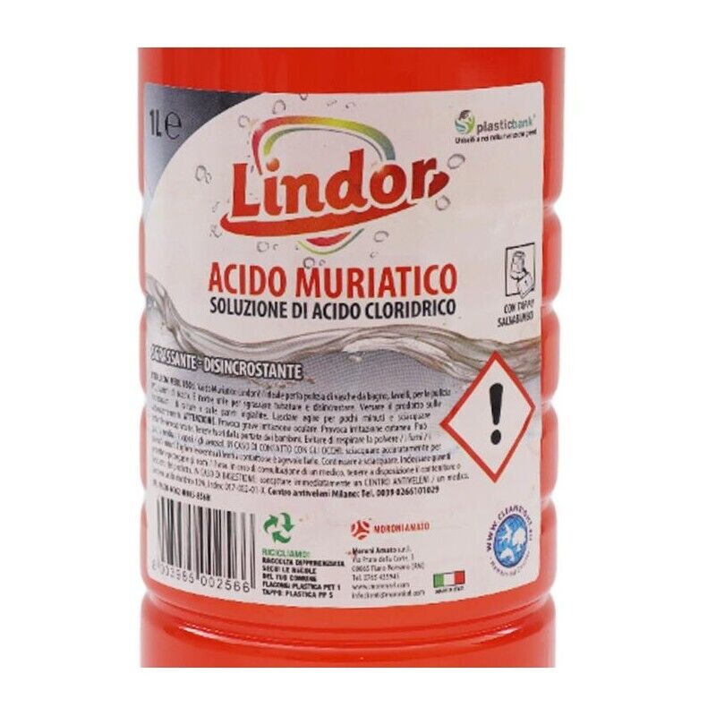 SET 12 CONFEZIONI ACIDO MURIATICO LINDOR DA 1LT