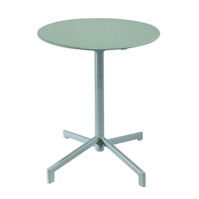 TAVOLO ALTO VEGA IN ACCIAIO TONDO 60 X H74 CM IN COLORE VERDE CHIARO