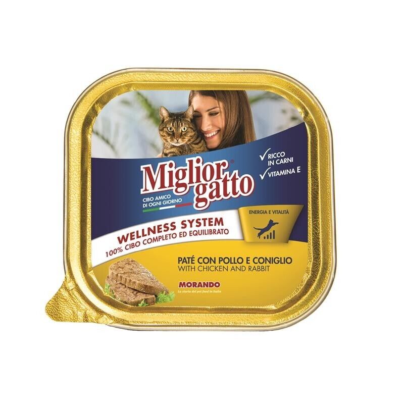 SET 32 CONFEZIONI MIGLIOR GATTO PATE' CON POLLO E CONIGLIO 100 GR