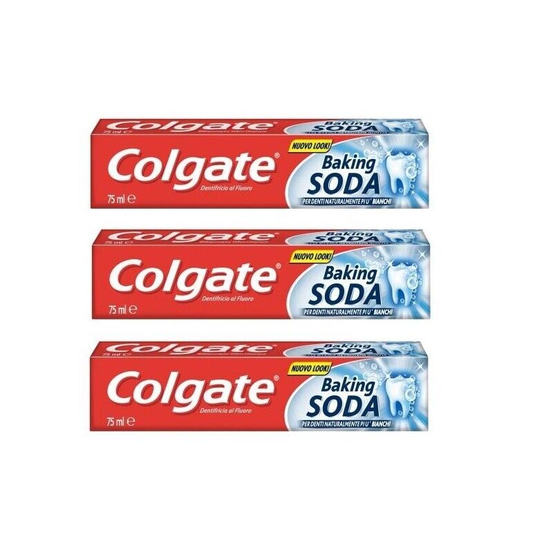 SET 3 CONFEZIONI DI COLGATE DENTIFRICIO BAKING SODA ANTIPLACCA 75ML