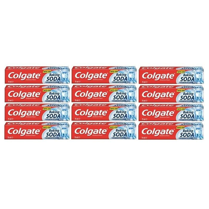 SET 12 CONFEZIONI DI COLGATE DENTIFRICIO BAKING SODA ANTIPLACCA 75ML