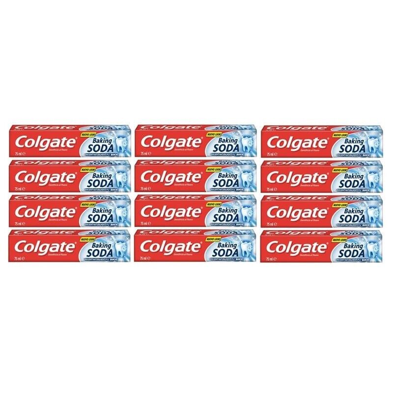 SET 12 CONFEZIONI DI COLGATE DENTIFRICIO BAKING SODA ANTIPLACCA 75ML