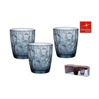 SET 6 BORMIOLI DIAMOND BICCHIERI PER ACQUA CONFEZIONI DA 3 PEZZI COLORE BLU