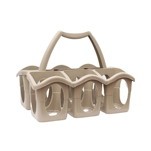 SET PORTA BOTTIGLIE IN PLASTICA + 6 BOTTIGLIE IN VETRO DA 1 LT