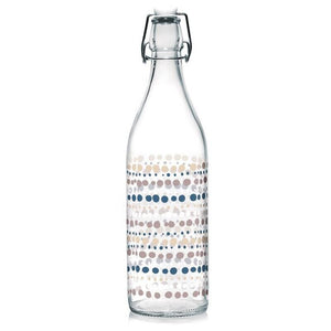 SET PORTA BOTTIGLIE IN PLASTICA + 6 BOTTIGLIE IN VETRO DA 1 LT