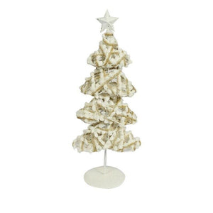 SNOWBALL ALBERO DI NATALE DECORATIVO ORO E BIANCO DA 40 CM