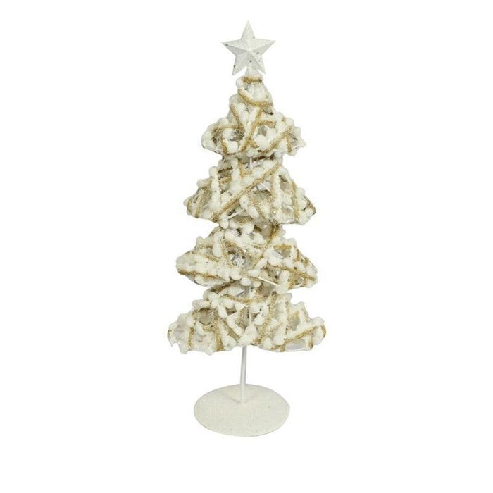 SNOWBALL ALBERO DI NATALE DECORATIVO ORO E BIANCO DA 40 CM