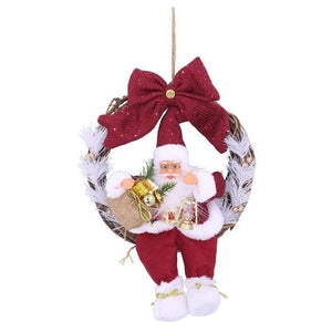 MAURY'S APPENDINO FUORIPORTA CON BABBO NATALE E FIOCCO ROSSO CM 45