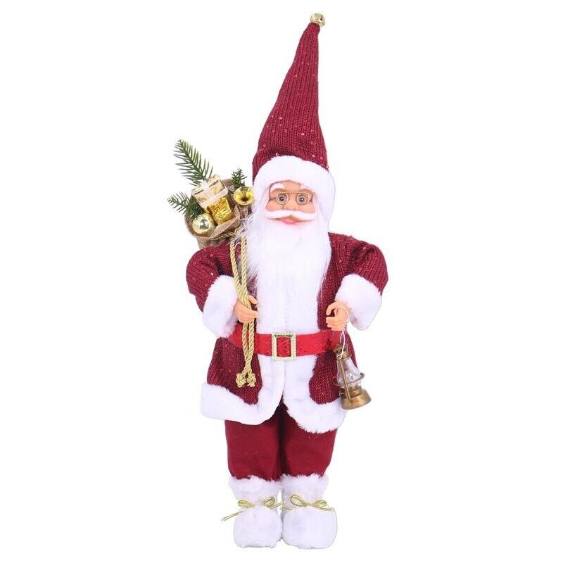 MAURY'S FUORIPORTA NATALIZIO BABBO NATALE CON VESTITO ROSSO E SACCO DA 50 CM