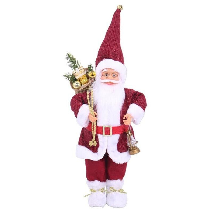 MAURY'S FUORIPORTA NATALIZIO BABBO NATALE CON VESTITO ROSSO E SACCO DA 50 CM