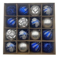 MAURY'S FANTASY BOX CONFEZIONE DA 16 SFERE DA 8 CM IN COLORE SILVER E BLU