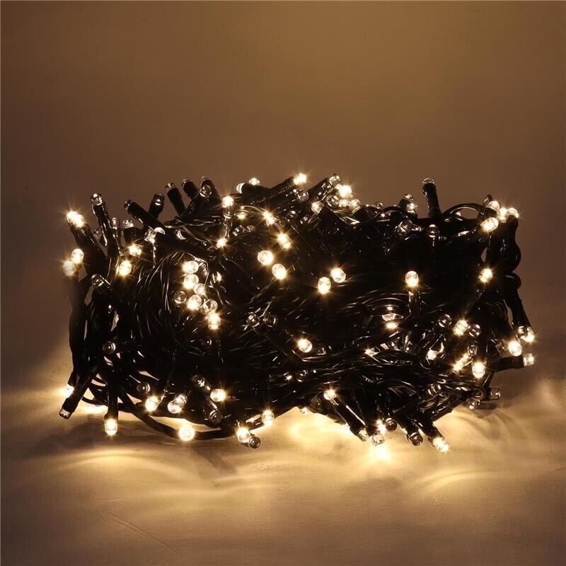 HIGH-TECH LUCI DI NATALE 300 LED BIANCO CALDO DA INTERNO E ESTERNO 13,5 METRI