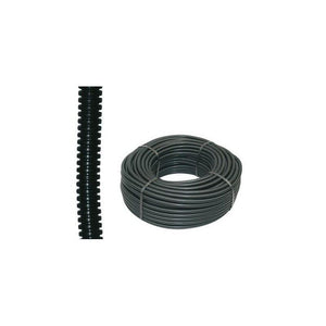 TUBO CORRUGATO PIEGHEVOLE IN PVC NERO CON TIRAFILO D16 ROTOLO DA 25 MT