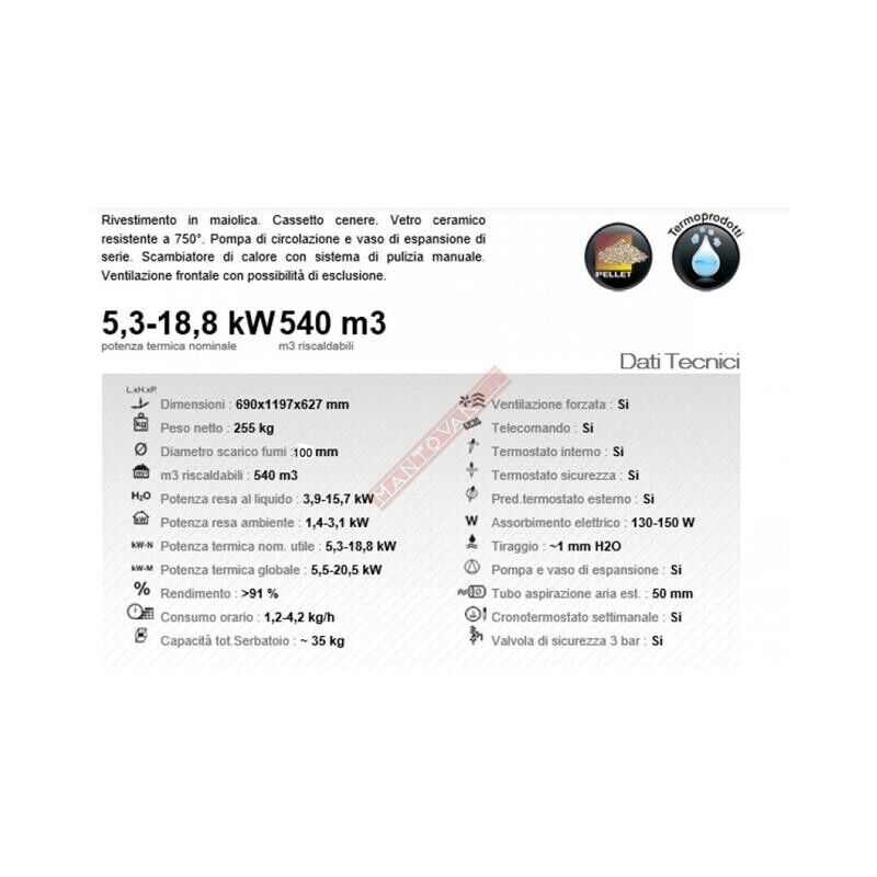 TERMOSTUFE PELLET BORDEAUX ISIDE 2.0