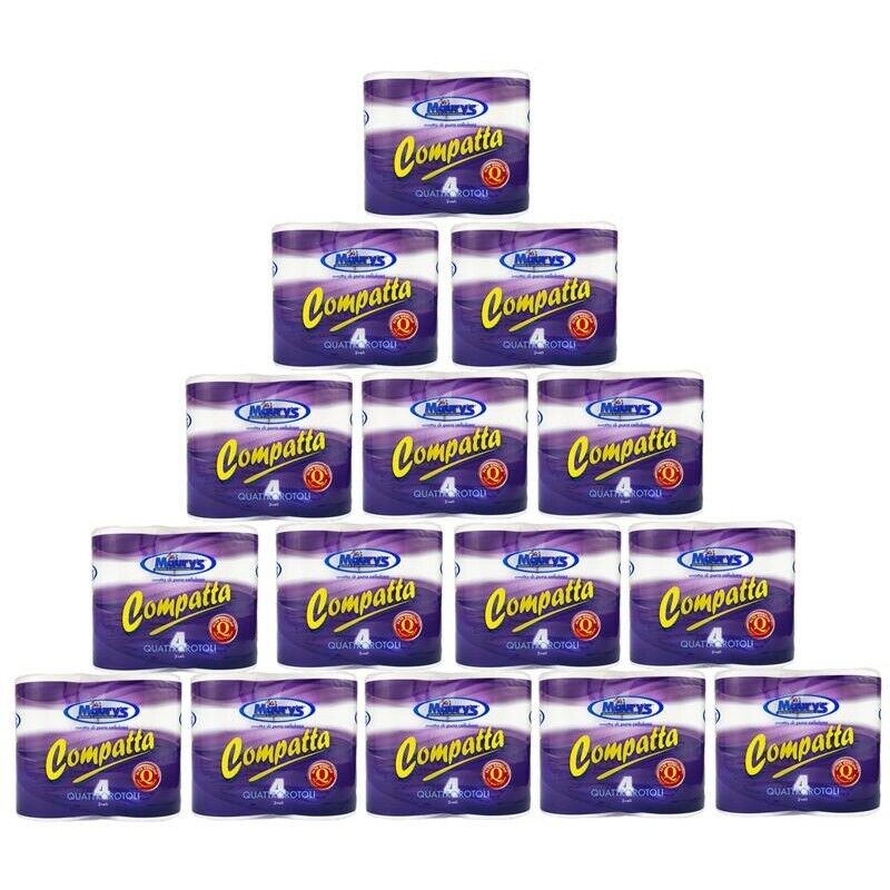 KIT 15 MAURY'S CARTA IGIENICA 4 ROTOLI 2 VELI COMPATTA 780GR ALTA QUALITÀ