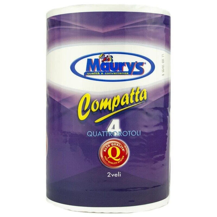 KIT 15 MAURY'S CARTA IGIENICA 4 ROTOLI 2 VELI COMPATTA 780GR ALTA QUALITÀ