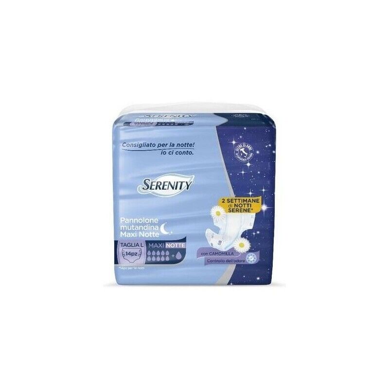 SERENITY PANNOLONE MUTANDINA MAXINOTTE CON CAMOMILLA TAGLIA L 14 PZ