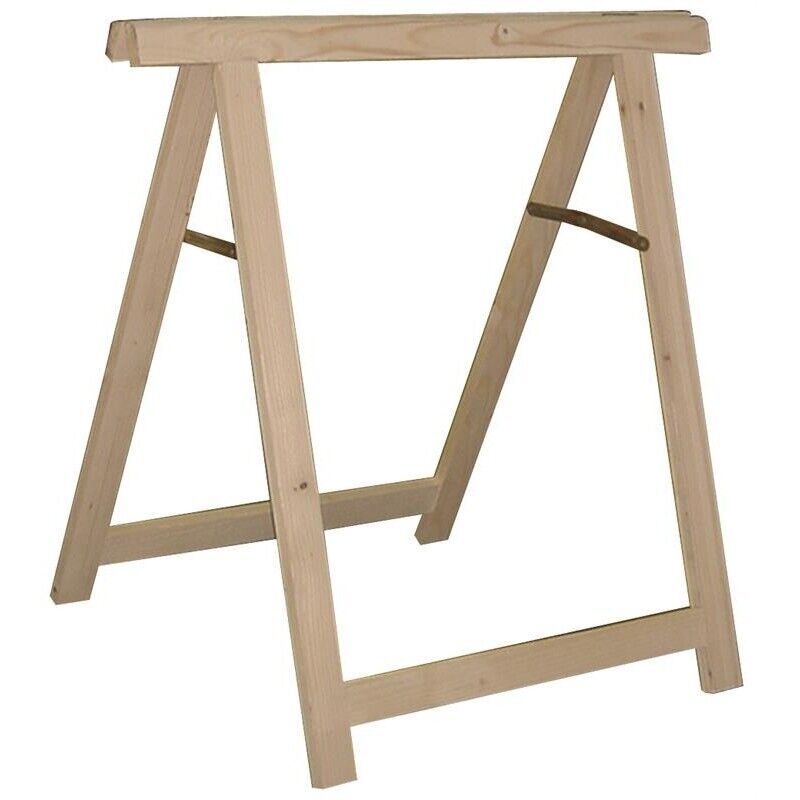 CAVALLETTO PIEGHEVOLE IN LEGNO DI ABETE GREZZO H 75 CM